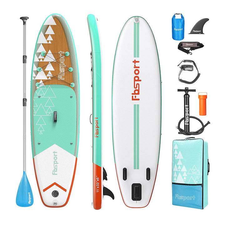 Geometric inflatable paddle board-mint