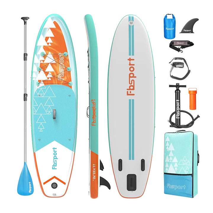 Geometric inflatable paddle board-orange green