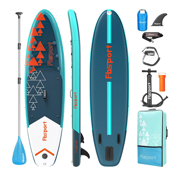 Geometric inflatable paddle board-teal